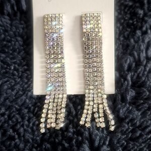 Beautiful Long Diamond Dangle Earrings